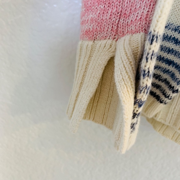 Chaps Knit Sweater Large Stripes Preppy Linen Cotton Blend Jumper - Picture 10 of 13